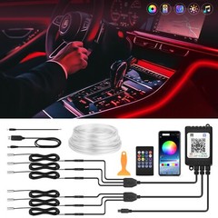 Upgrade 6 in 1 Ambient Strips 16 Million Color RGB LED Car Interior Light Kit US