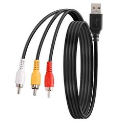 USB to 3RCA Cable, 1.5m USB Male to 3 RCA Male Jack Splitter Audio Video AV C…