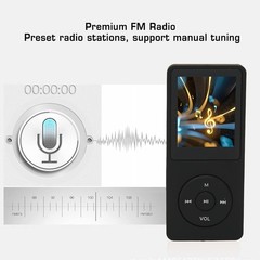 Portable Music Player: 8GB Memory, 64GB Expandable, 30 Hours Playback, FM Radio
