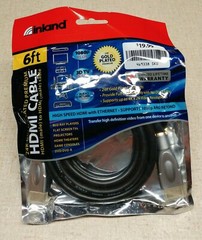 Inland 6 Foot HDMI Male to Male Cable 24K Gold Plated