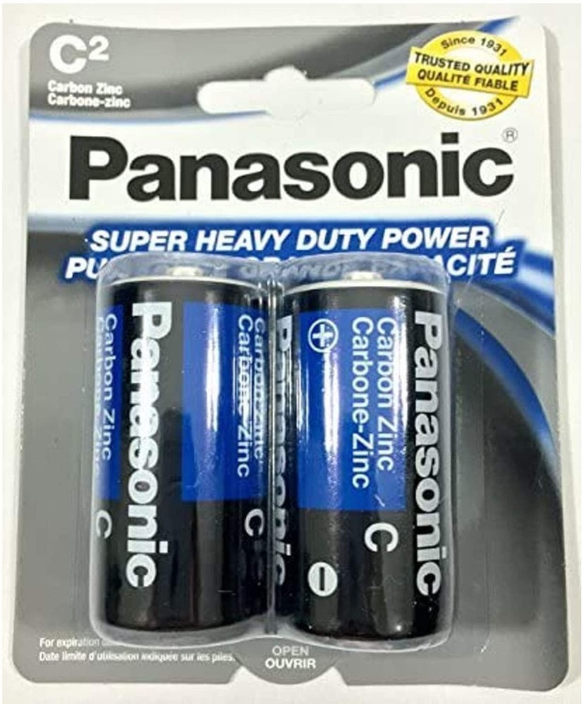 6PC Size C Panasonic Batteries Super Heavy Duty Power Zinc Carbon