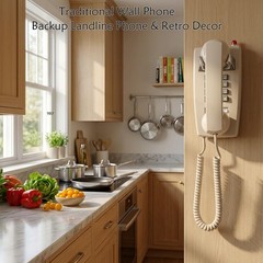HTMengt Traditional Wall Phone Metal Bell,Classic 2554 Wall Telephone (Hearin…
