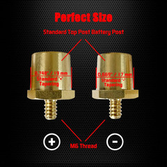 M6 Thread Male Brass Battery Terminal Charging Posts, M6 Battery Post