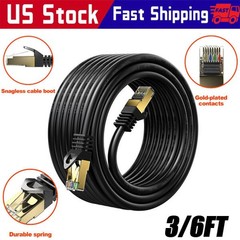 Cat 8 Ethernet RJ45 Cable Super Speed 40Gbps Patch LAN Network Gold Plated Lot