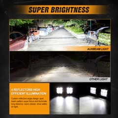 AUXBEAM 3″inch LED Driving Light Bar SPOT Pods Work Lamp & Black Cover Shield