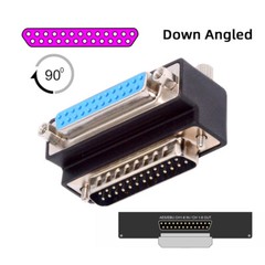 CY Down 90 Degree Angled DB25pin Male Nut to Female Screw Extension Adapter