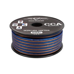 Skar Audio 14 Gauge CCA Car Audio Speaker Wire – 100 Feet (Matte Brown/Blue)