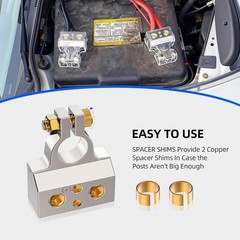 1 Pair Car Audio Battery Terminals, 4/6 Way 0/2/4/8 Gauge Top Post Connectors,