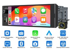 X3U Car Stereo Apple CarPlay GPS Navigation 6.28 inch IPS Android Auto 1 DIN RDS