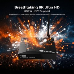 vSeeBox V6 Pro TV Box Support Voice Control Android 14 8KHD Upgraded from V5 Pro