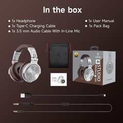 OneOdio Pro-C Bluetooth Over Ear Headphones, Wireless/Wired, Brown or Black