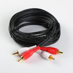 15ft RCA15 Noise Cancellation 2 Male to Male Audio Coax Video Cable Gold-Plated