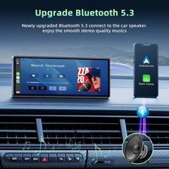 Lamtto 10.26″ Touch Screen Portable Car Stereo Wireless CarPlay Voice Control FM