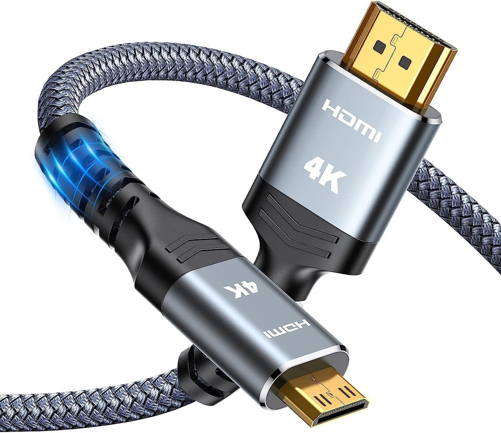 Mini HDMI to HDMI Cable 10FT, 4K 60Hz High Speed HDMI to Mini HDMI Cable Male…