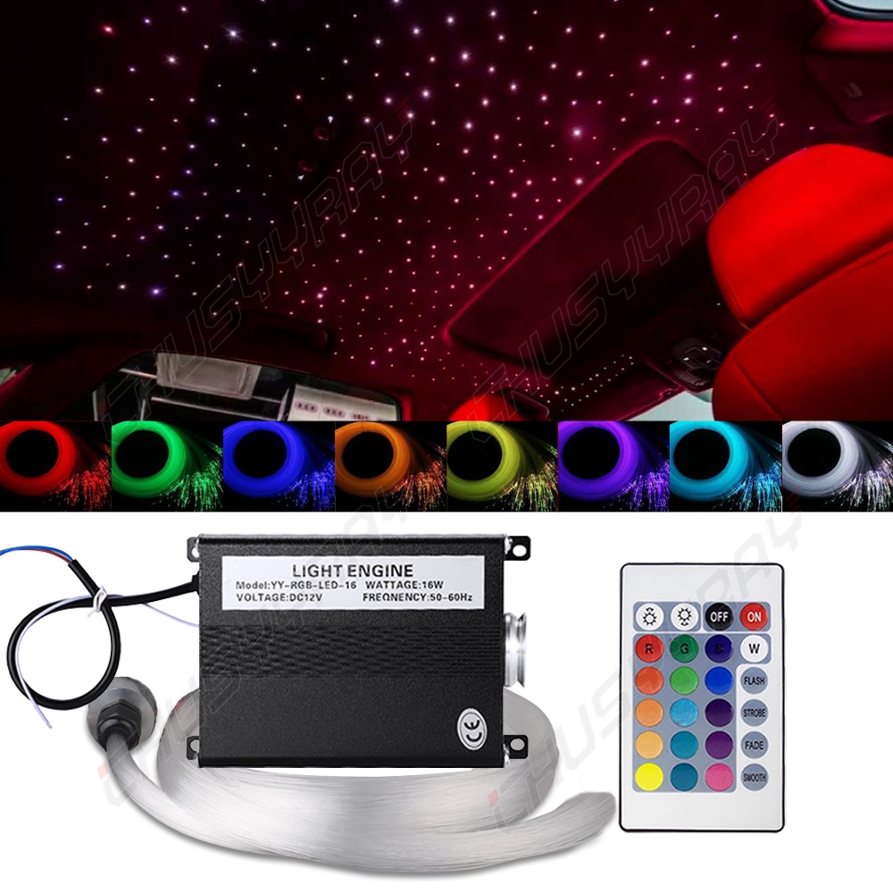 1set Kit de luces LED para coche techo de estrella lámpara de techo fibra óptica