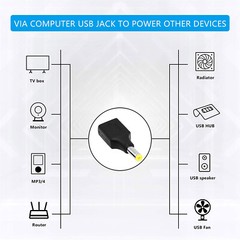 USB 2.0 A Female to DC 5.5 x 1.7mm Male Connector Charge Power Adapter Charging
