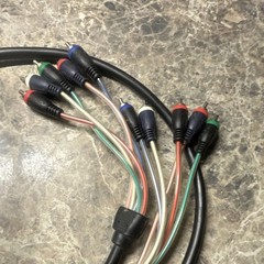 Component RCA Male to Male Round Cable 1:1 Black Red Green Blue White 10ft