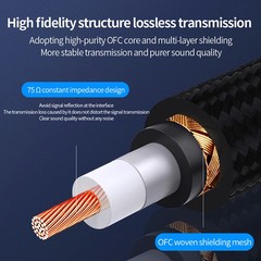 YYTCG Digital Coaxial Audio Cable 75Ω RCA to RCA SPDIF HiFi OFC Speaker Wire
