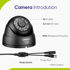 SANNCE 1x HD 1080P Video 5in1 Home CCTV Security Camera Outdoor IR Night Vision