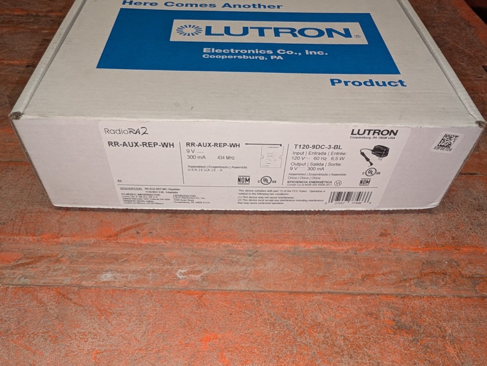 Lutron RadioRA 2 Auxiliary Repeater RR-AUX-REP-WH White NEW Sealed Box