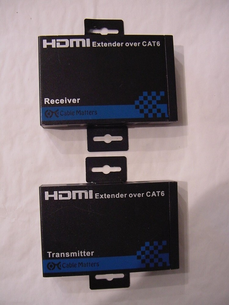CABLE MATTERS HDMI EXTENDER OVER CAT6 RECEIVER & TRANSMITTER – NO POWER CORDS