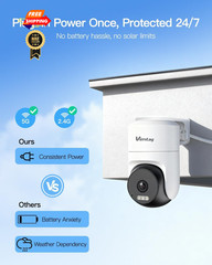 VIMTAG Pan/Tilt Outdoor Security Camera, 2.5K 4MP WiFi White&Black,4MP,1Pack
