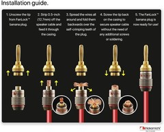4mm Banana Plugs Gold Speaker Connector for Amplifier Receiver Audio Video 4 Pcs