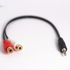 3.5mm AUX Stereo to 2 RCA Female Audio Y Cable Adapter Cord MP3 iPod Music AV