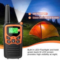 2 PACK Long Range 100 Mile Waterproof Walkie Talkie Two Way Radio Charge Headset