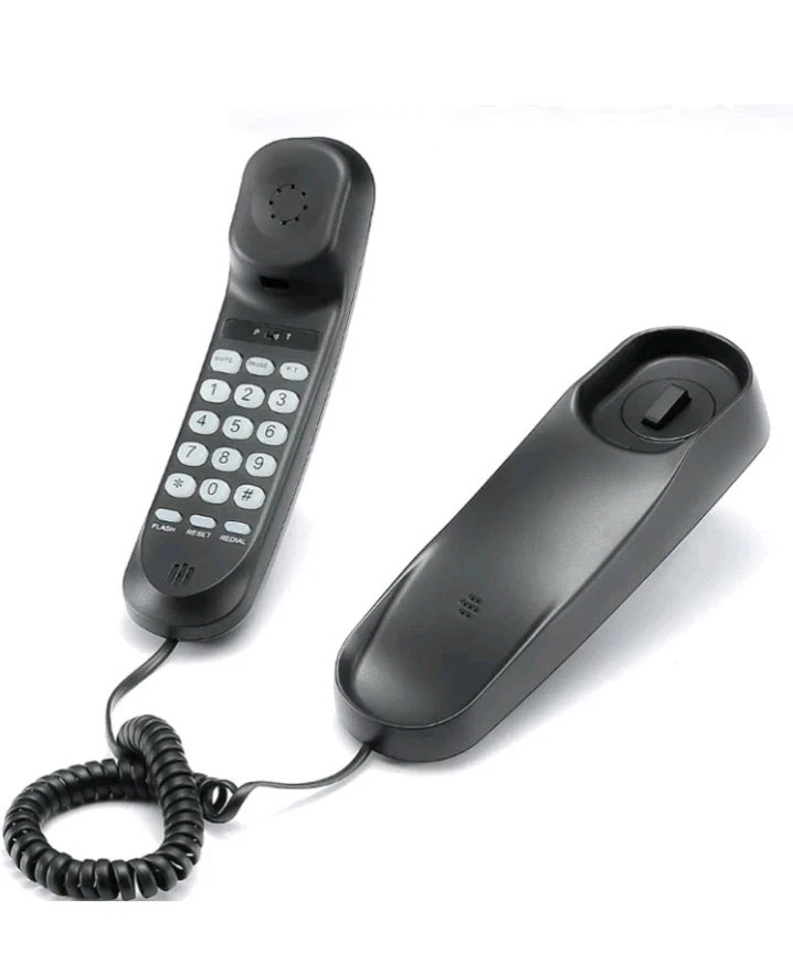 Black Corded Telephone Landline Phone for Home Office Desk Wall Mountable