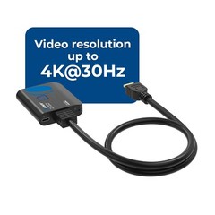 OREI HDMI Splitter 1 input 2 output 4K@30Hz with HDMI Male Connector (HD-102C)