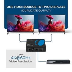 OREI UltraHD 4K @ 60 Hz HDMI Splitter 1 in 2 Out HDMI 2.0, HDCP 2.2(UHDS-102)