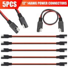 5PCS 14 Gauge 12″ Power Connectors Cable 2 Pin Quick Disconnect Polarized Wire