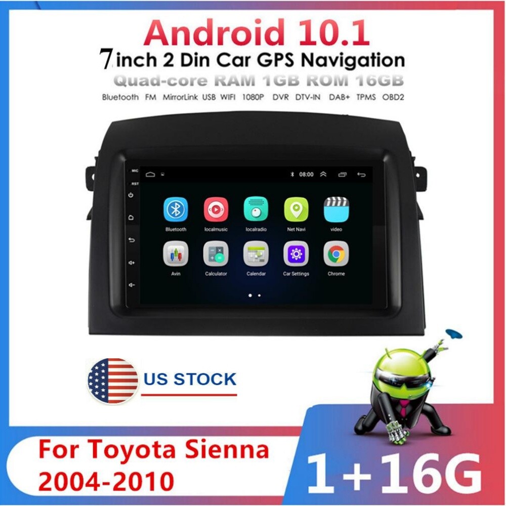 7” For Android 10.1 Quad-core Car Stereo Radio GPS WIFI For Toyota Sienna 04-10