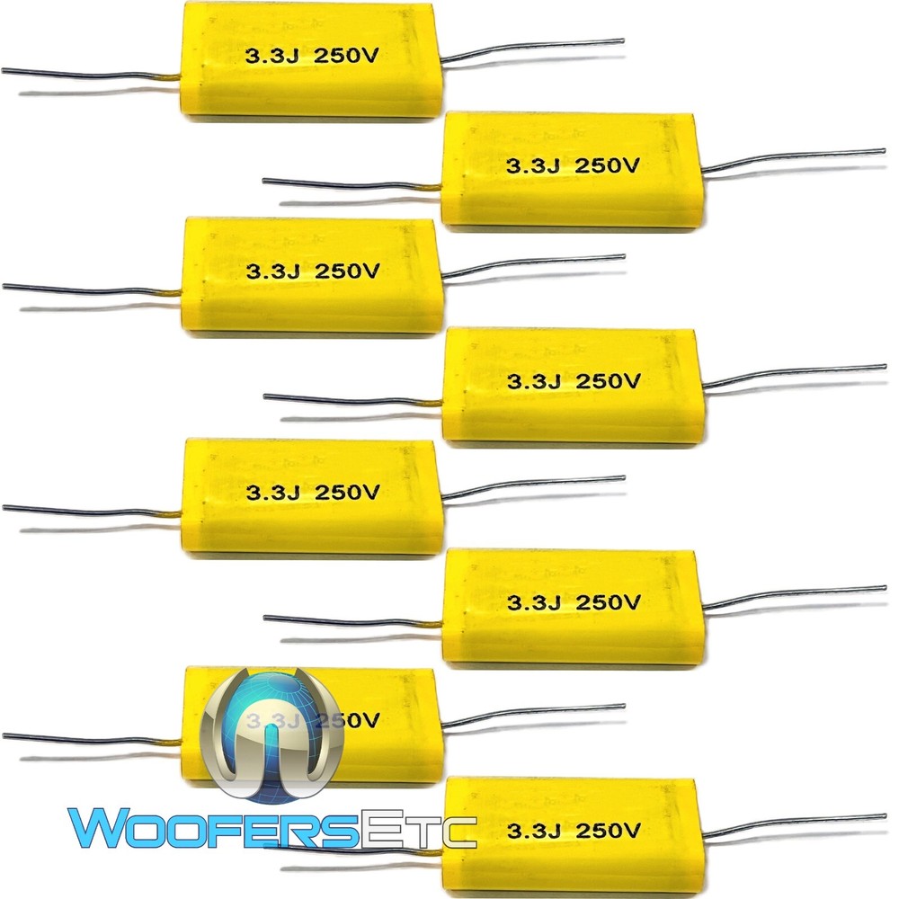 8 PIECES OF 3.3 YELLOW BASS BLOCKERS FOR TWEETERS CAR AUDIO STEREO SPEAKERS NEW
