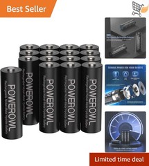 Rechargeable AA Batteries 2800mAh NiMH 16 Pack Low Self Discharge Household Use
