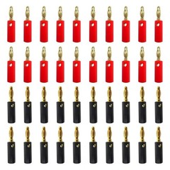 40PCS 4mm Gold Plated Banana Plugs Audio Jack Speaker Wire Cable Screw Connector