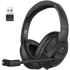Bluetooth Headsets with Microphone & USB Dongle, 30 Hours Talk Time & 33ft Ra…