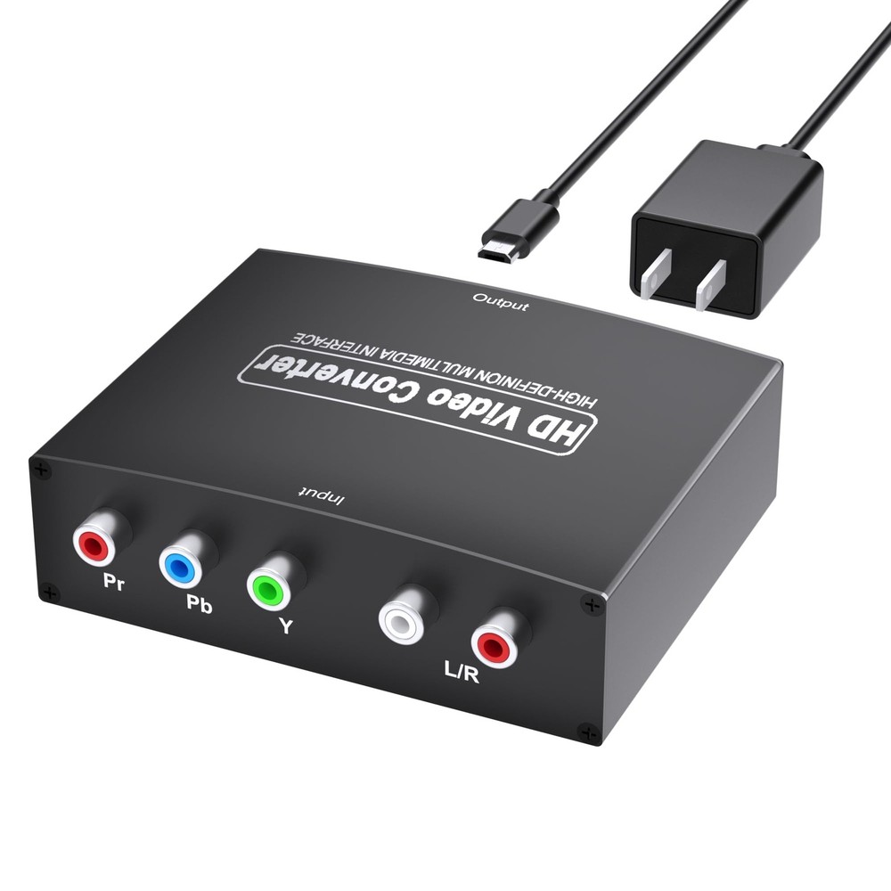 Component to Hdmi Converter, YPbPr + R/L Audio to HDMI Converter Aluminum All…