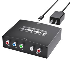 Component to Hdmi Converter, YPbPr + R/L Audio to HDMI Converter Aluminum All…