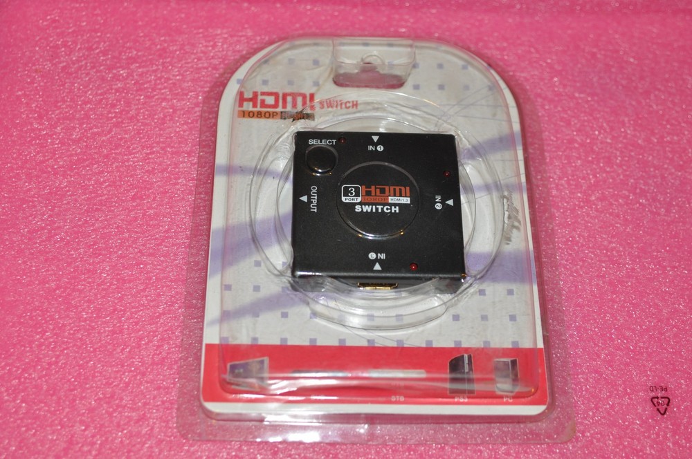 HDMI 3-Port 1080P Switcher Splitter Adapter 3 Input to 1 Output device NEW pkg