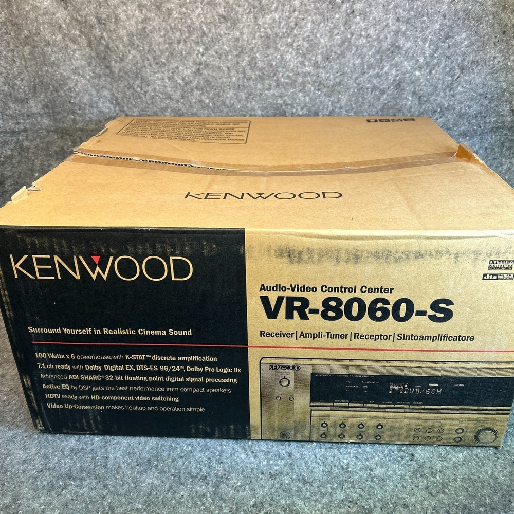 Kenwood VR-8060-S 7.1 Channel A/V Receiver Dolby Digital DTS w Remote Box Bundle