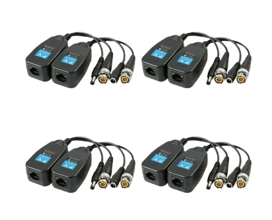 Passive Video Balun RJ45 Transceiver Support 2MP 1080P up to 4K 8MP 4 Packs