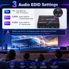 HDMI Audio Extractor Converter SPDIF 3.5MM Output – HDCP 2.2