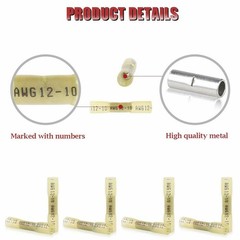 200-500X Yellow Heat Shrink Butt Wire Connectors Crimp Terminals AWG 12-10 Gauge