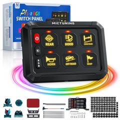 6 Gang Switch Panel 12V ON/OFF LED Light Circuit Control Box Offroad Marine Car