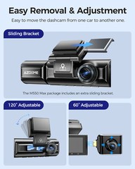 4K+1080P+2.5K 3Channel Dashcam for Car WiFi GPS 24H Parking Mode Fatigue Remind