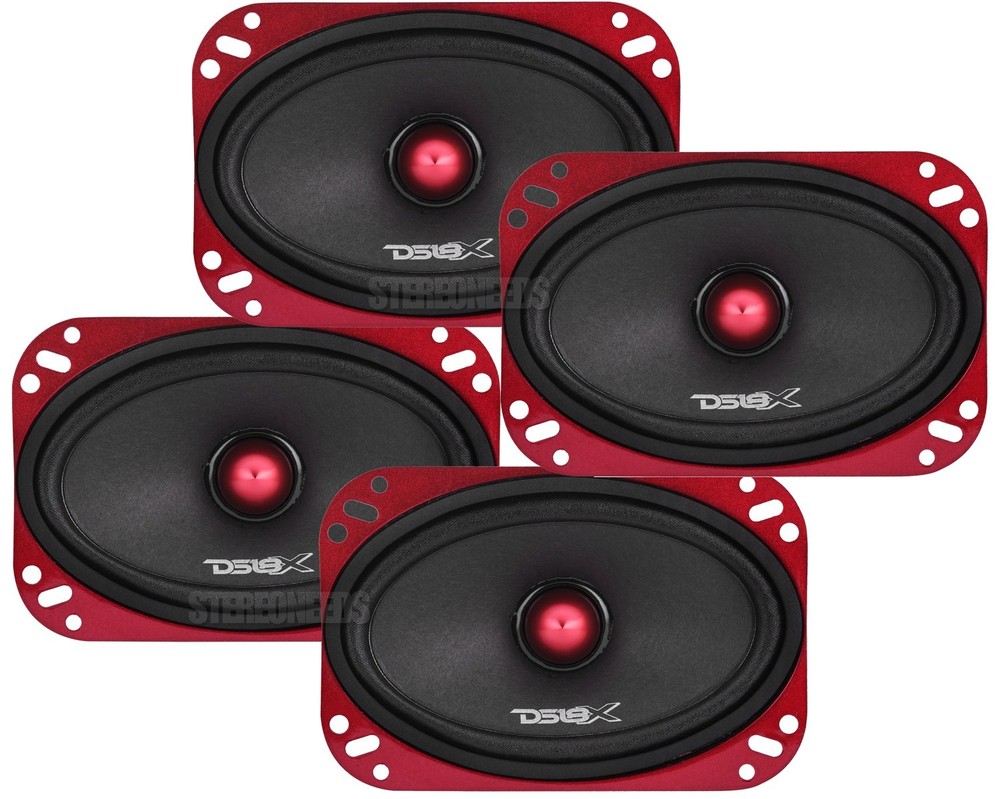 4x DS18 PRO-X46.4BM 4×6″ Mid-Range Speakers 800W 4-ohm Car Midrange Loudspeakers