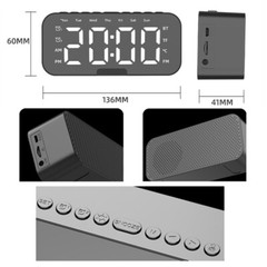 Wireless Bluetooth Speaker Alarm Clock MP3 Player FM Radio Phone Holder Stand US
