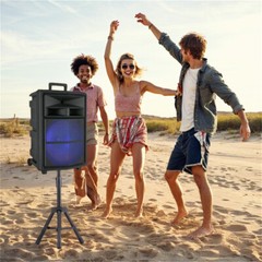 15″ Portable Party Wireless Speaker 10000W Super Bass / Lights USB TF AUX FM TWS